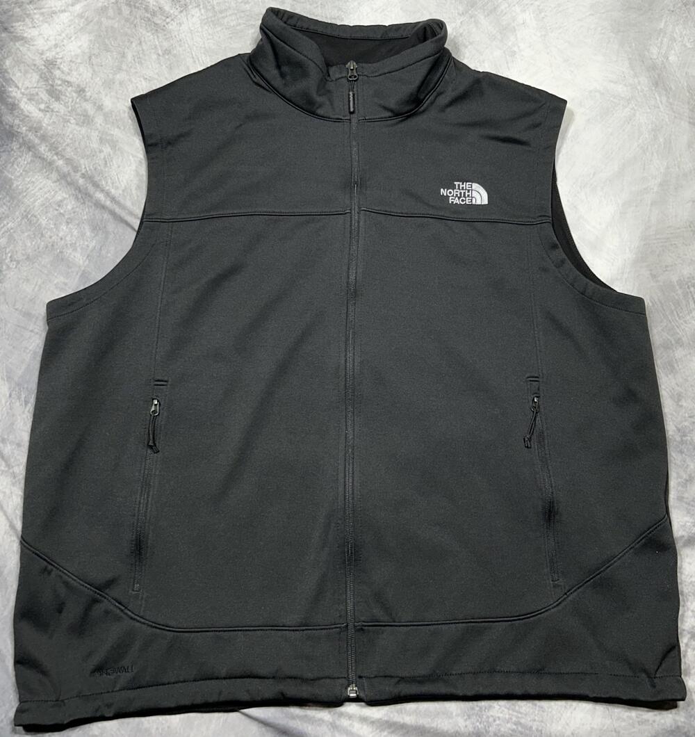 The North Face Vest Mens 2XL Black WindWall Softshell Full Zip NF00CTZ9